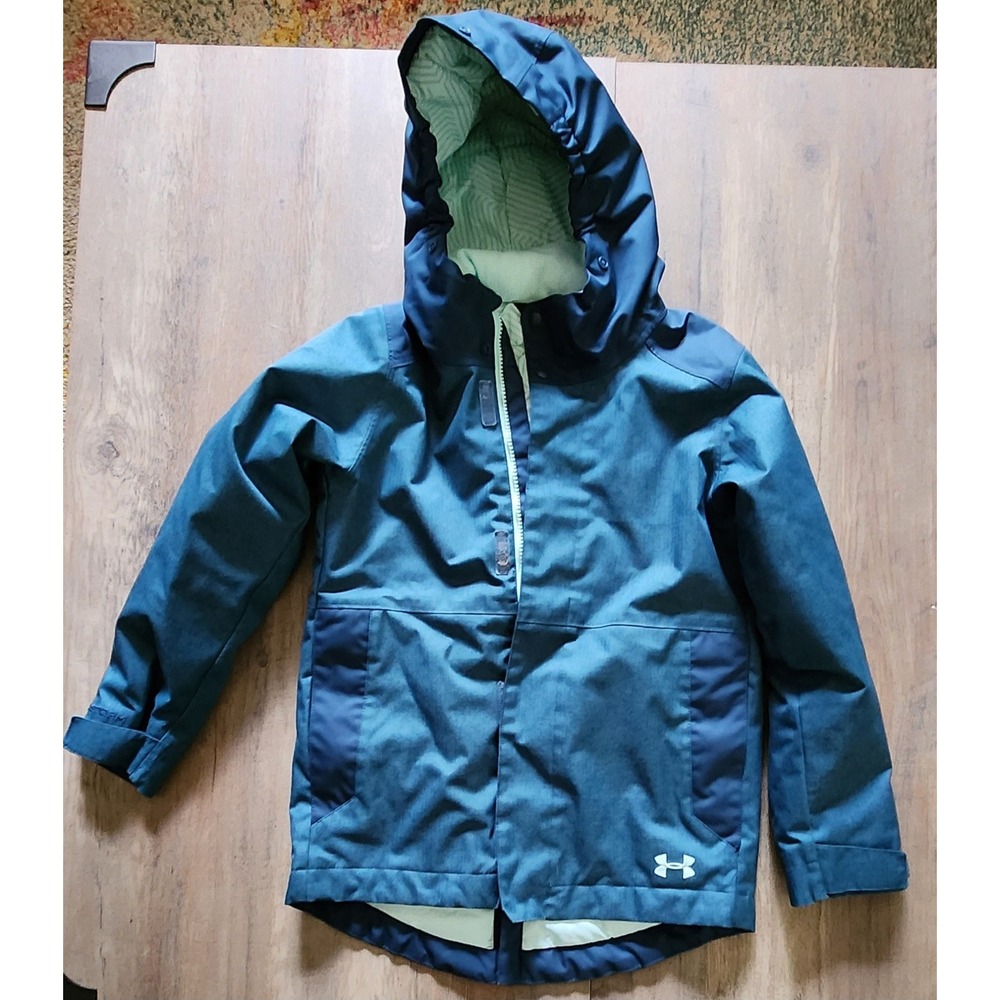 Under Armour Teal Blue/Green Coat Cold Gear Infrared Youth Small